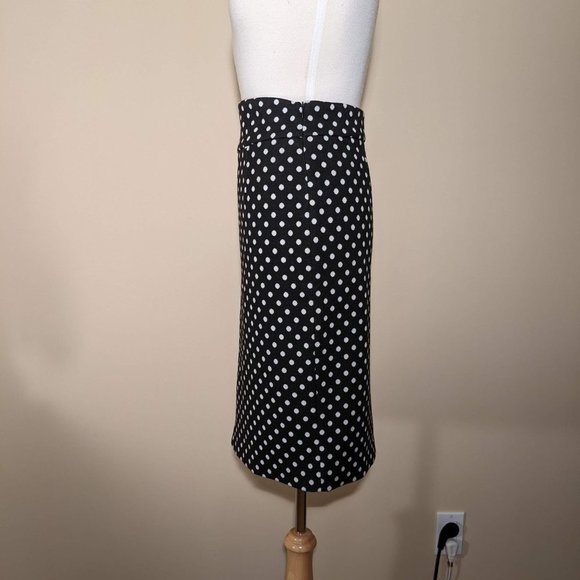 Grace Black and White Polka Don Pencil Skirt. Length: 25" - Picture 3 of 9